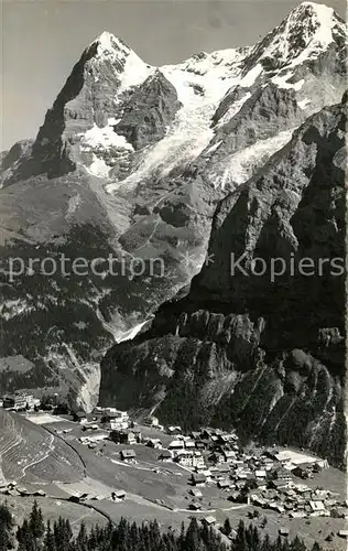 AK / Ansichtskarte Muerren_BE Eiger und Moench  Muerren_BE