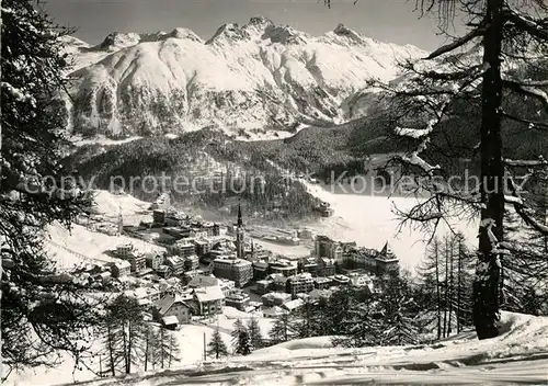 AK / Ansichtskarte St_Moritz_Dorf_GR mit Languardkette St_Moritz_Dorf_GR