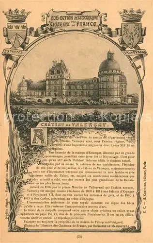 AK / Ansichtskarte Valencay Chateau Histoire Wappen Krone Valencay