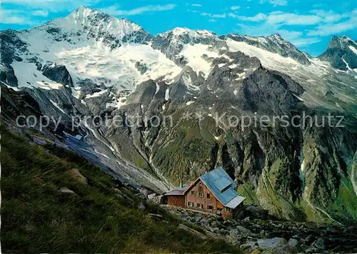 AK / Ansichtskarte Kasseler_Huette Berghuette gegen Grossen Loeffler Lappenspitze Zillertaler Alpen Kasseler_Huette