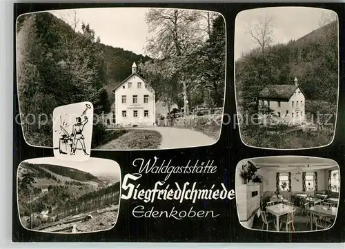 AK / Ansichtskarte Edenkoben Waldgaststaette Siegfriedschmiede Gaststube Panorama Edenkoben