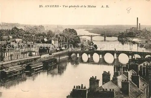 AK / Ansichtskarte Angers Bruecke Panorama Maine Angers