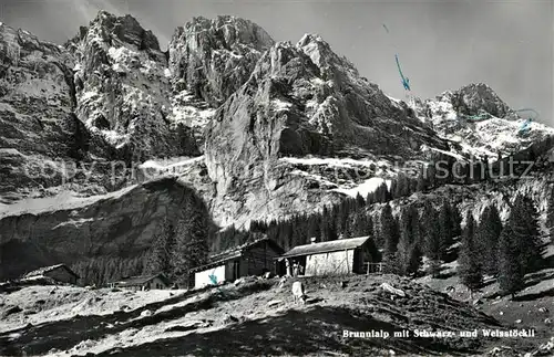 AK / Ansichtskarte Unterschaechen Brunnialp mit Schwarzstoeckli und Weisstoeckli Alpen Unterschaechen