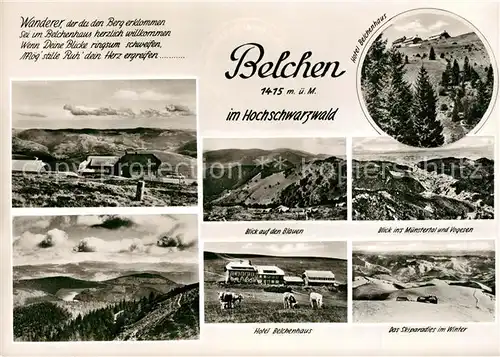 AK / Ansichtskarte Belchen_Baden Hotel Belchenhaus Muenstertal  Belchen_Baden