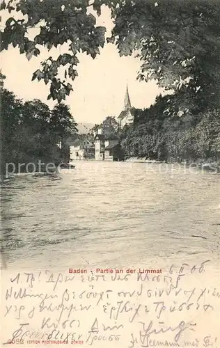 AK / Ansichtskarte Baden_AG Partie an der Limmat Baden_AG