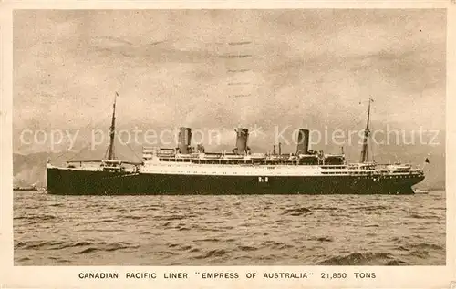 AK / Ansichtskarte Dampfer_Oceanliner Empress of Australia Canadian Pacific Liner  Dampfer Oceanliner