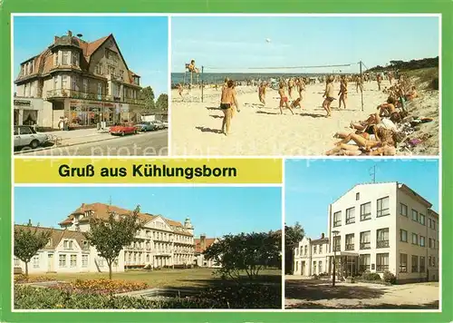 AK / Ansichtskarte Kuehlungsborn_Ostseebad Maxim Gorki Strasse Strandsportplatz FDGB Erholungsheim Georgi Dimitroff Betriebsferienheim Friedrich Haehnel Kuehlungsborn_Ostseebad