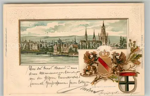 AK / Ansichtskarte Konstanz_Bodensee Panorama mit Muenster Konstanz_Bodensee