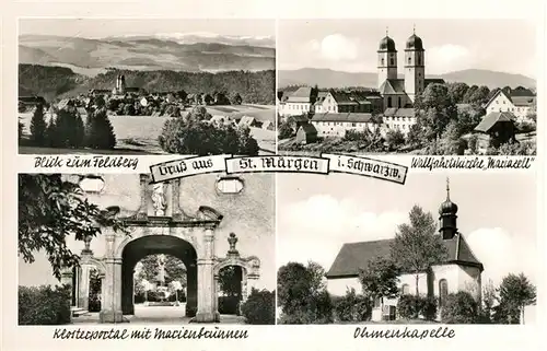 AK / Ansichtskarte St_Maergen Feldbergblick Wallfahrtskirche Mariazell Klosterportl mit Marienbrunnen Ohmenkapelle St_Maergen