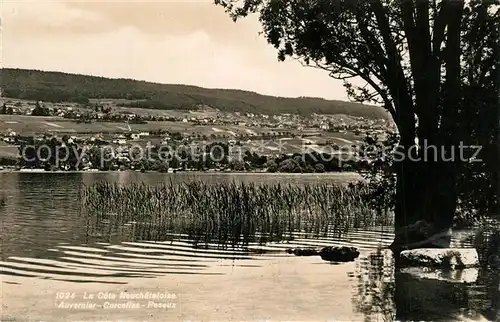 AK / Ansichtskarte Neuchatel_NE Lac de Neuchatel avec Auvernier Corcelles et Peseux Neuchatel NE