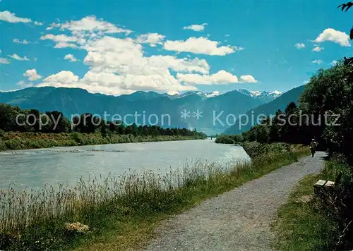 AK / Ansichtskarte Bad_Ragaz Partie am Rhein Alpenpanorama Bad_Ragaz