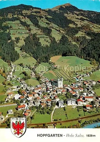 AK / Ansichtskarte Hopfgarten_Brixental Erholungsort Barocke Pfarrkirche Hohe Salve Fliegeraufnahme Hopfgarten Brixental