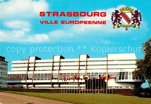 Strasbourg_Alsace Palais de l Europa Europaparlament Wappen Strasbourg Alsace