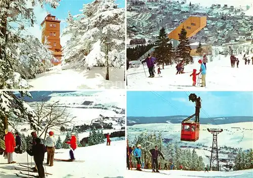 Oberwiesenthal_Erzgebirge Wetterwarte Skisprungschanze Skihang Drahtseilbahn zum Fichtelberg Oberwiesenthal Erzgebirge