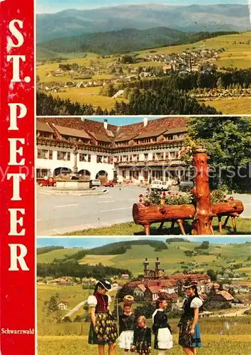 St_Peter_Schwarzwald Panorama Brunnen Schwarzwaldtrachten St_Peter_Schwarzwald