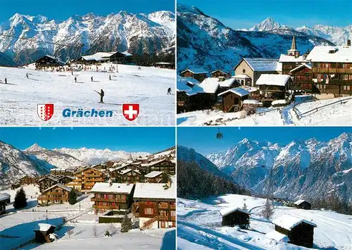 AK / Ansichtskarte Graechen_VS Winterlandschaften Graechen_VS