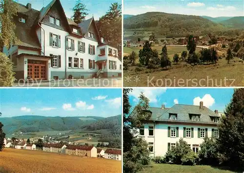 AK / Ansichtskarte Hueinghausen Schullandheim Haus Habbel Panorama Ortsansicht Hueinghausen