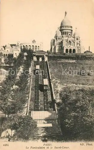 AK / Ansichtskarte Zahnradbahn Paris Funiculaire Sacre Coeur  Zahnradbahn