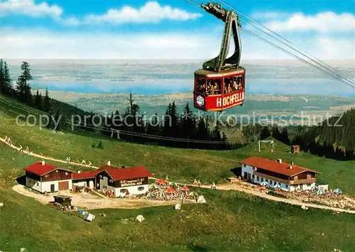 AK / Ansichtskarte Chiemsee Bruendlingalm am Hochfelln Seilbahn Blick auf den Chiemsee Chiemsee