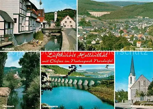 AK / Ansichtskarte Hellenthal_Eifel Prethbach Panorama Oleftalsperre Kath Kirche Hellenthal_Eifel