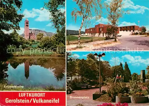 AK / Ansichtskarte Gerolstein Erloeserkirche Jugendherberge Brunnenplatz Gerolstein