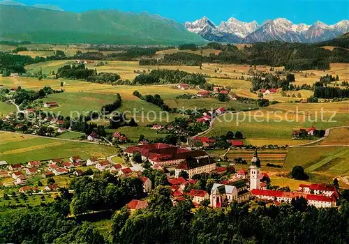 AK / Ansichtskarte Rottenbuch_Oberbayern mit Tiroler und Allgaeuer Hochgebirge Fliegeraufnahme Rottenbuch Oberbayern