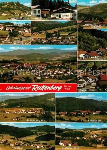 AK / Ansichtskarte Rattenberg_Niederbayern Neurandsberg Kreuzhaus Maierhof Wies Panorama Unterholzen Siegersdorf Engelsdorf Krieseszell Bruckhof Rattenberg Niederbayern