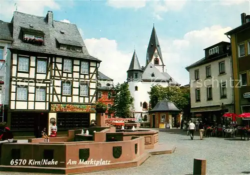 AK / Ansichtskarte Kirn_Nahe Marktplatz Brunnen Kirche Kirn_Nahe