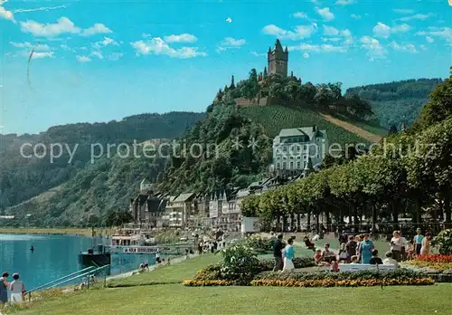 AK / Ansichtskarte Cochem_Mosel Moselufer mit Burg Cochem Cochem Mosel