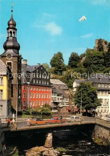 AK / Ansichtskarte Monschau Partie an der Rur Rotes Haus Burgruine Haller Monschau