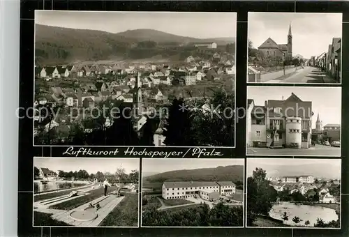 AK / Ansichtskarte Hochspeyer Stadtpanorama Ortsmotive See Minigolf Naturpark Jugendherberge Lehrgangsstaette Bromsilber Hochspeyer