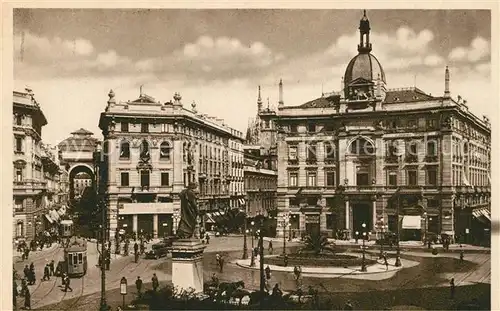 AK / Ansichtskarte Milano Piazza Cordusio Strassenbahn Milano