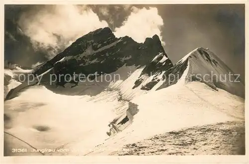 AK / Ansichtskarte Jungfrau_BE Blick vom Jungfraujochplateau Jungfrau BE