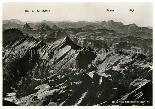 AK / Ansichtskarte Saentis_AR Blick auf Mythen Pilatus Rigi Saentis_AR