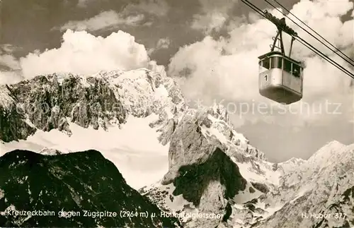 AK / Ansichtskarte Foto_Huber_H._Nr. 377 Kreuzeckbahn Zugspitze Hoellentalgletscher  Foto_Huber_H._Nr.