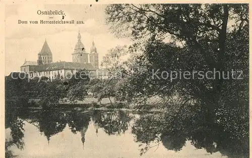 AK / Ansichtskarte Osnabrueck Dom vom Herrenteichswall aus Osnabrueck