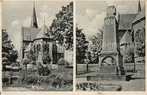 AK / Ansichtskarte Halle_Vlaams Brabant Kirche Kriegerdenkmal Halle_Vlaams Brabant