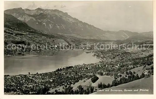 AK / Ansichtskarte Sachseln_OW Panorama Sarnersee Sarnen und Pilatus Sachseln OW