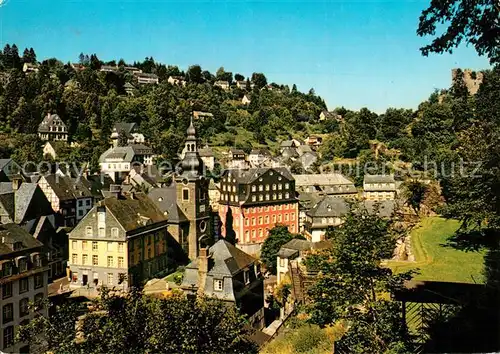 AK / Ansichtskarte Monschau Kirche Rotes Haus Burgruine Haller  Monschau