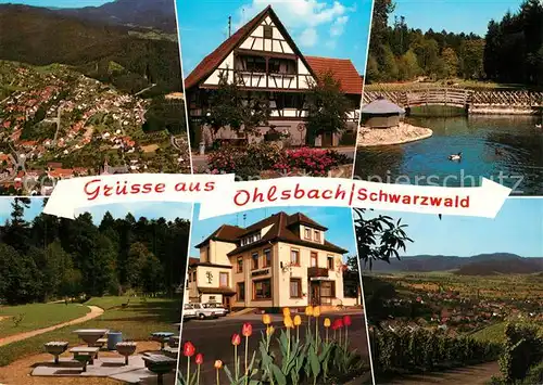 AK / Ansichtskarte Ohlsbach Gasthaus Pension zum Rebstock Fliegeraufnahme Ohlsbach