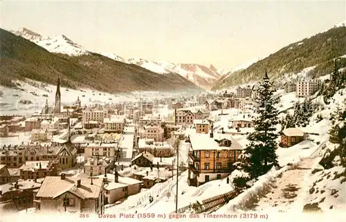 AK / Ansichtskarte Davos_Platz_GR Winterpanorama gegen Tinzenhorn Albula Alpen Davos_Platz_GR