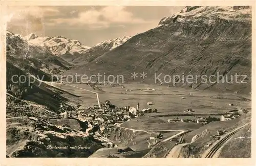 AK / Ansichtskarte Andermatt Panorama Blick auf Furka Alpen Andermatt