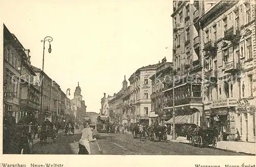 AK / Ansichtskarte Warschau_Masowien Neue Weltstrasse Warschau Masowien