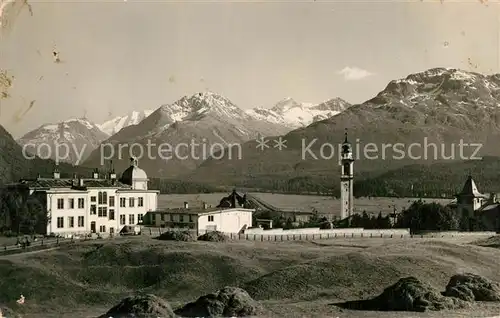 AK / Ansichtskarte Samedan mit Berninagruppe Samedan