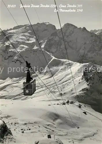 AK / Ansichtskarte Seilbahn Funivia Passo Pordoi Marmolada  Seilbahn