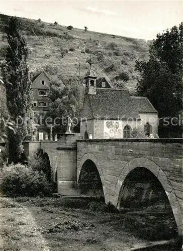 AK / Ansichtskarte Bad_Mergentheim Wolfgangskapelle Bruecke Bad_Mergentheim