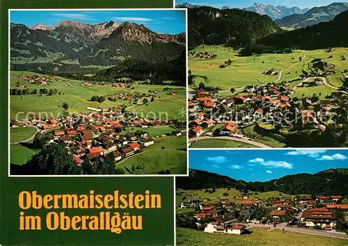 AK / Ansichtskarte Obermaiselstein Panorama mit Nebelhorn und Maedelegabelgruppe Alpen Obermaiselstein
