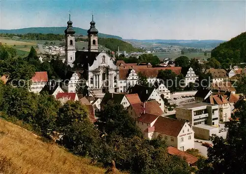 AK / Ansichtskarte Zwiefalten_Wuerttemberg Ortsansicht mit Muenster ehemalige Benediktiner Klosterkirche 18. Jhdt. Schwaebische Alb Zwiefalten Wuerttemberg