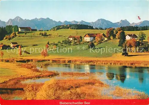 AK / Ansichtskarte Steingaden_Oberbayern Bieberschwoeller See Herbststimmung Alpen Steingaden Oberbayern