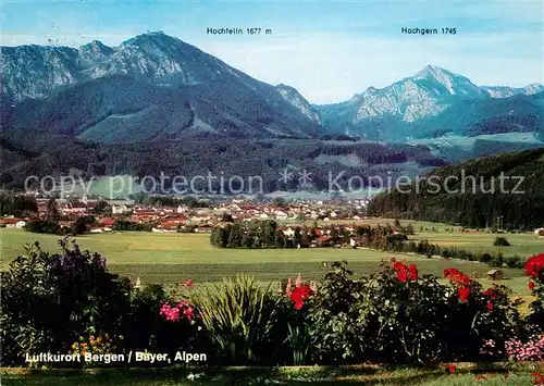 AK / Ansichtskarte Bergen_Chiemgau Panorama Luftkurort mit Hochfelln und Hochgern Chiemgauer Alpen Bergen Chiemgau